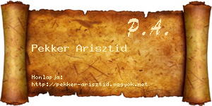 Pekker Arisztid névjegykártya